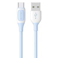Usams Cablu Jelly Series Fast Charging USB la Type-C, 3A, 1m, Albastru